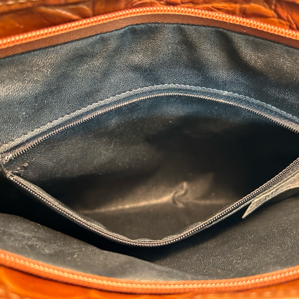Vintage Genuine Leather by Reem Brown Croc Embossed Leather Tote Bag - Picture 7 of 16